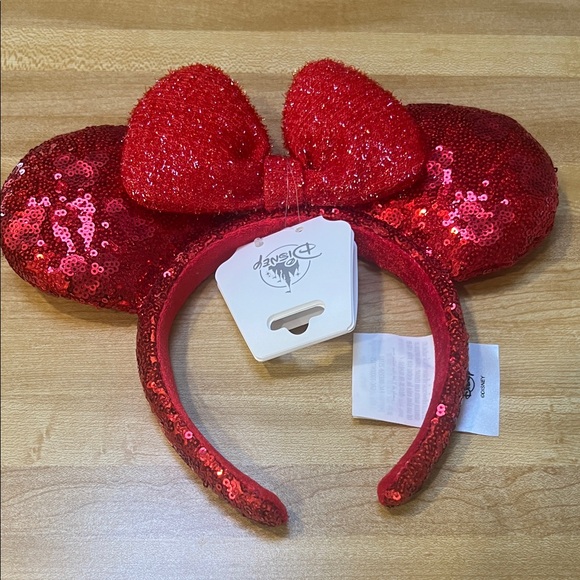 Disney Accessories - #1429=Red Sequin Minnie Mouse Ears Headband